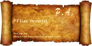Pflum Arnold névjegykártya